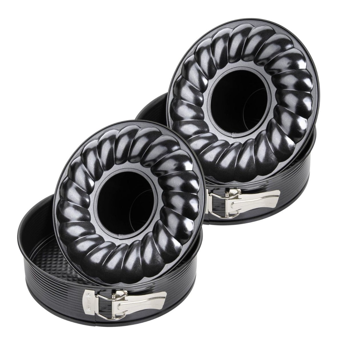 Lot de 2 moules à gâteaux 28/28/6,5 cm Black metallic Black noir, ZENKER