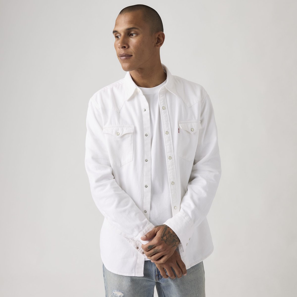Chemise western Barstow coupe standard blanc - cloudy skys, LEVI'S