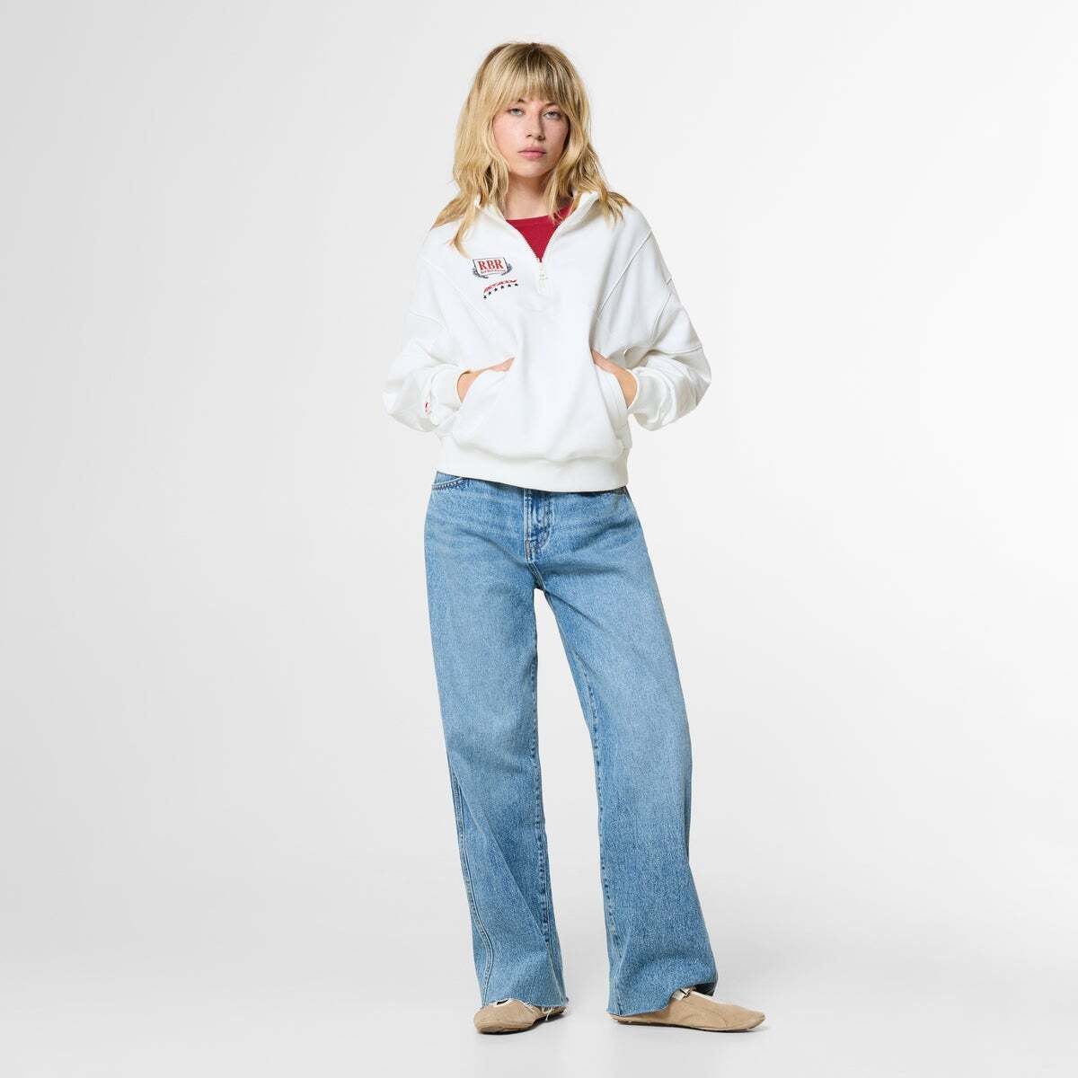 Red Bull Racing Sweat À Demi-Fermeture Éclair Coupe Décontractée blanc, PEPE JEANS
