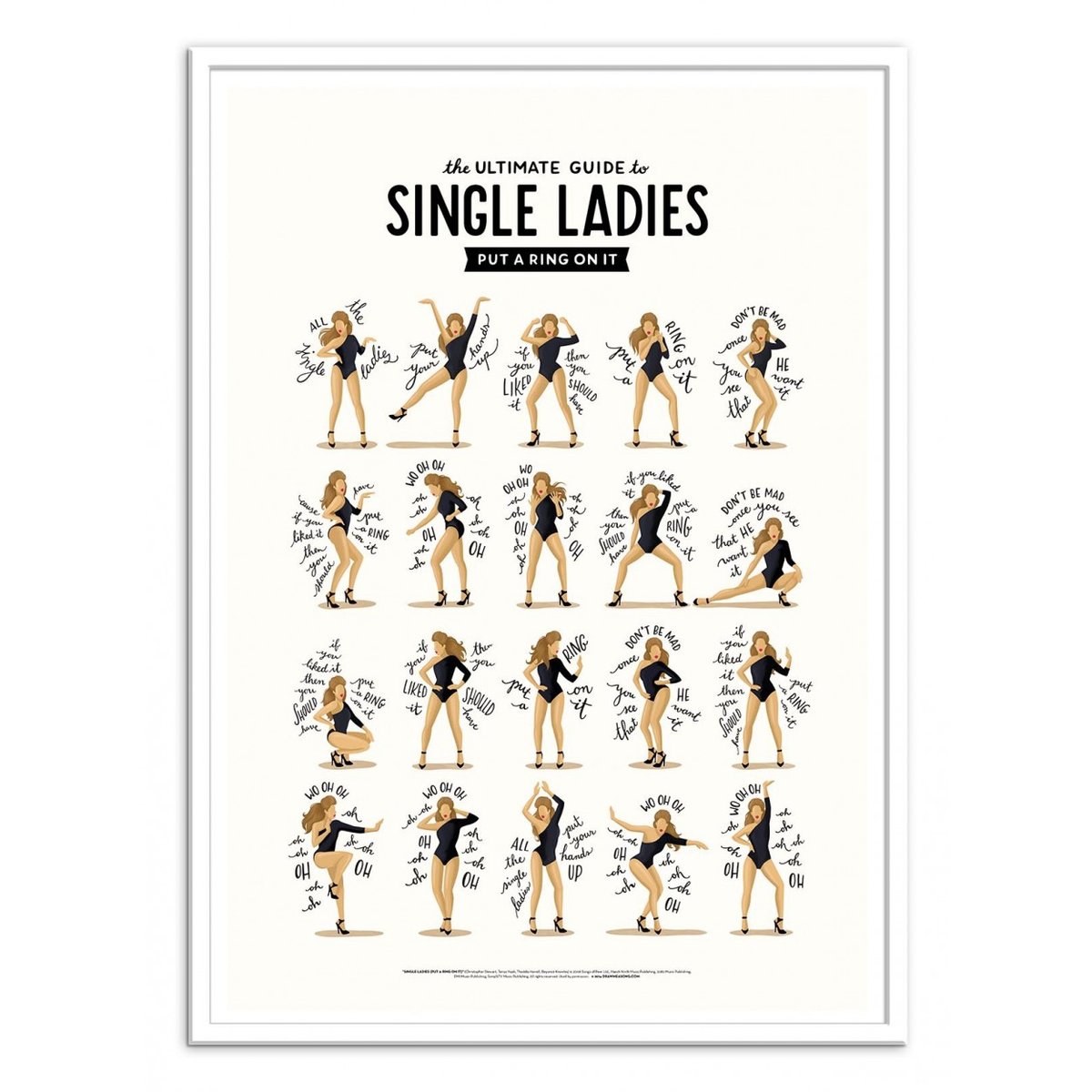 Affiche d'art - single ladies - Nour Tohme affiche d'art, WALL EDITIONS
