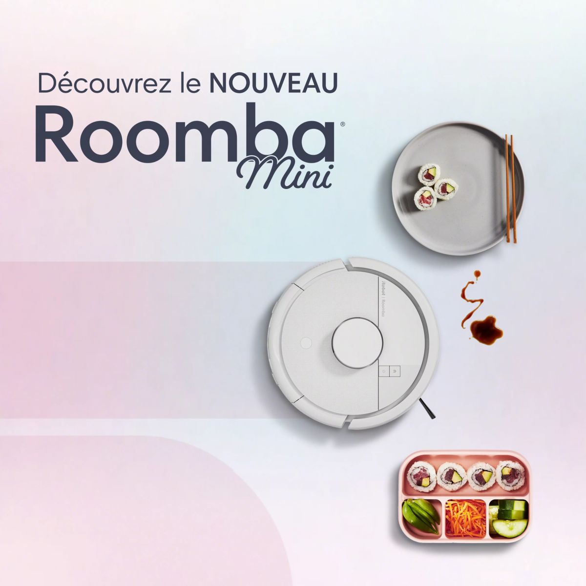 Robot Aspirateur Laveur Roomba Mini Blanc F155240 couleur unique, I ROBOT