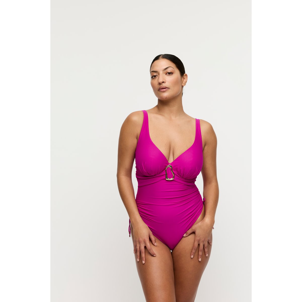 Maillot 1 pièce déc. plongeant UVITA violet - deep magenta, PRIMADONNA
