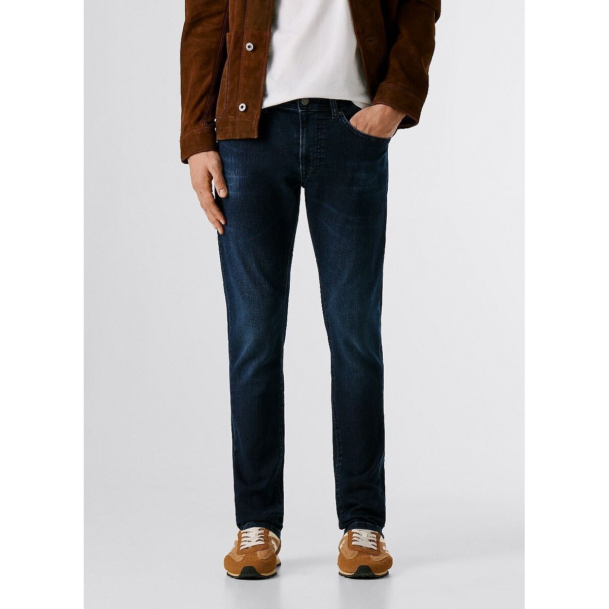 Slim-fit jeans, TRACK ruw blauw, PEPE JEANS