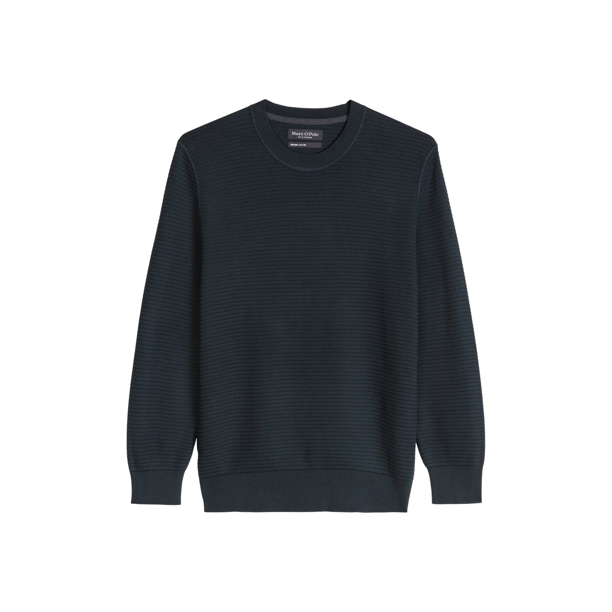 Pull coupe classique avec nervure transversale intelligente gris foncé, MARC O'POLO