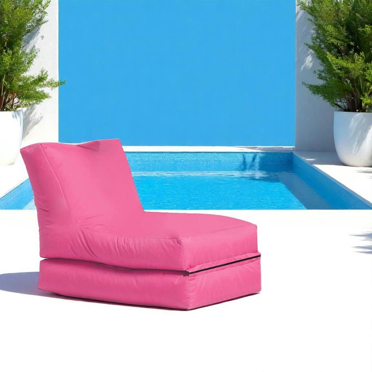 Chilienne de jardin dépliable en tissu imperméable ARTA rose, PIER IMPORT