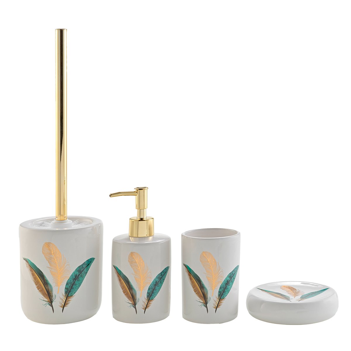 Porte savon en ceramique Plumes blanc, EDEN