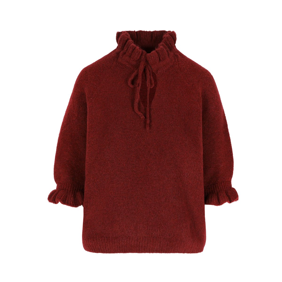 Pull manches volantées aubergine, LOLALIZA