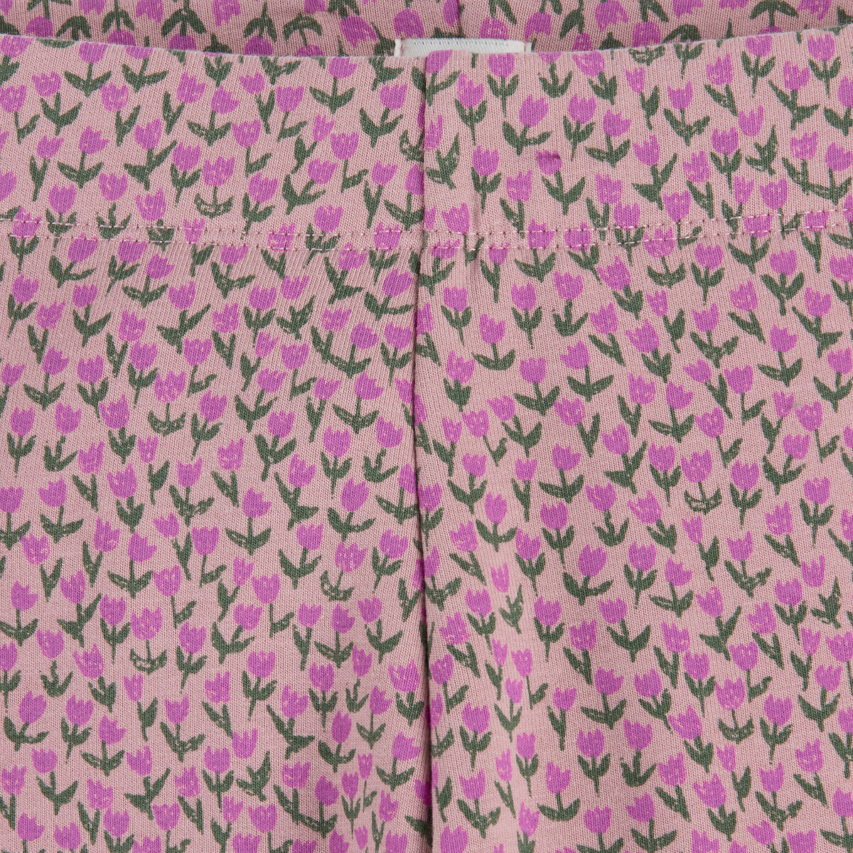 Pack of 2 Warm Leggings, Floral Print/Plain khaki+pink print, LA REDOUTE COLLECTIONS