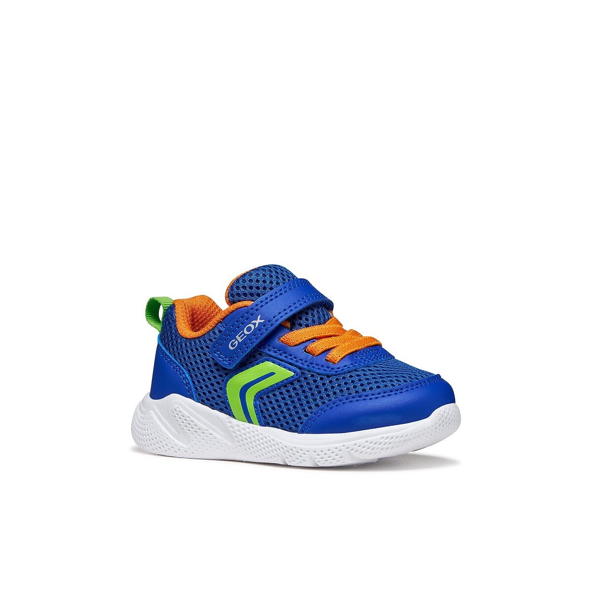 Baskets SPRINTYE, lacets élastiques bleu/orange, GEOX