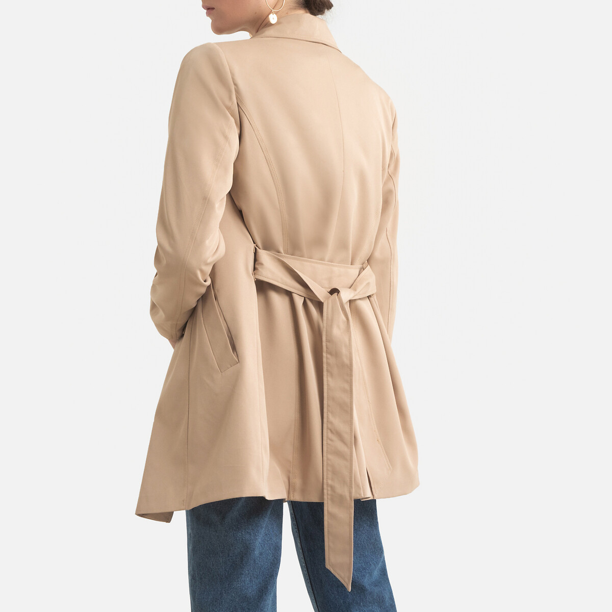 Buttoned Trench Coat with Tie-Waist beige, ONLY