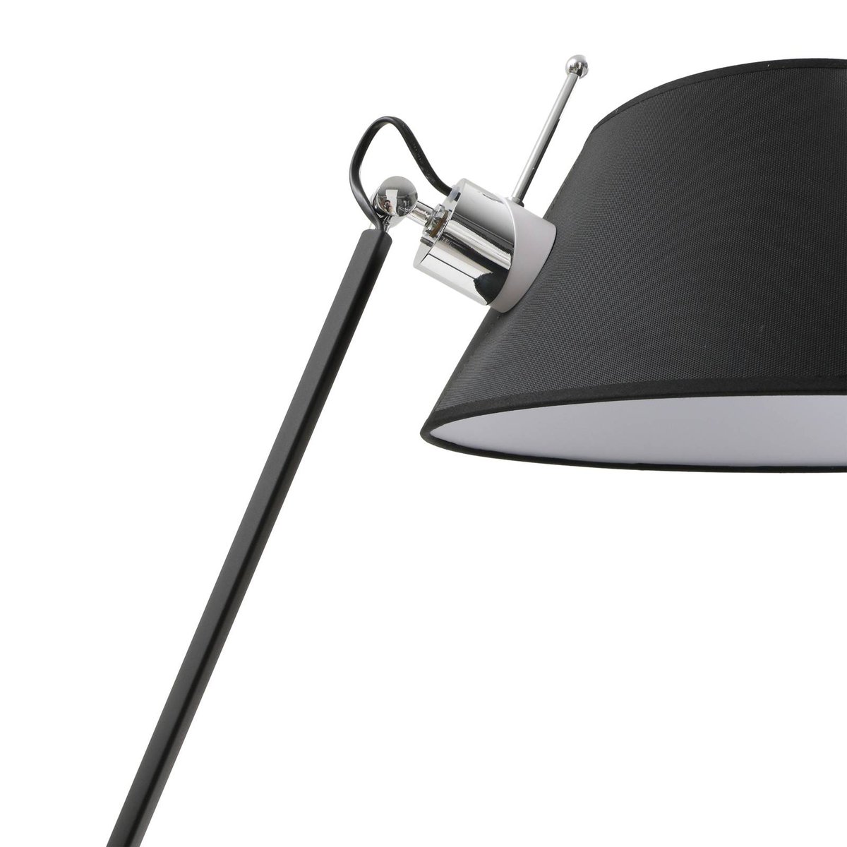 Lampe à poser en métal, Dansari noir, chrome, blanc, LUCANDE
