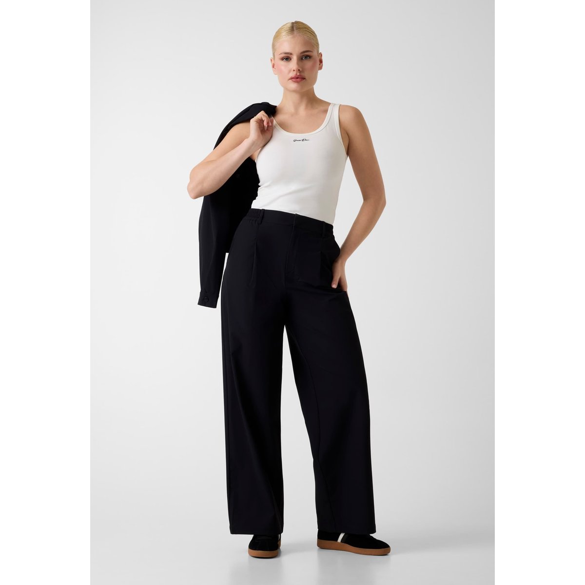 Débardeur Avec Logo Brodé blanc, GUESS
