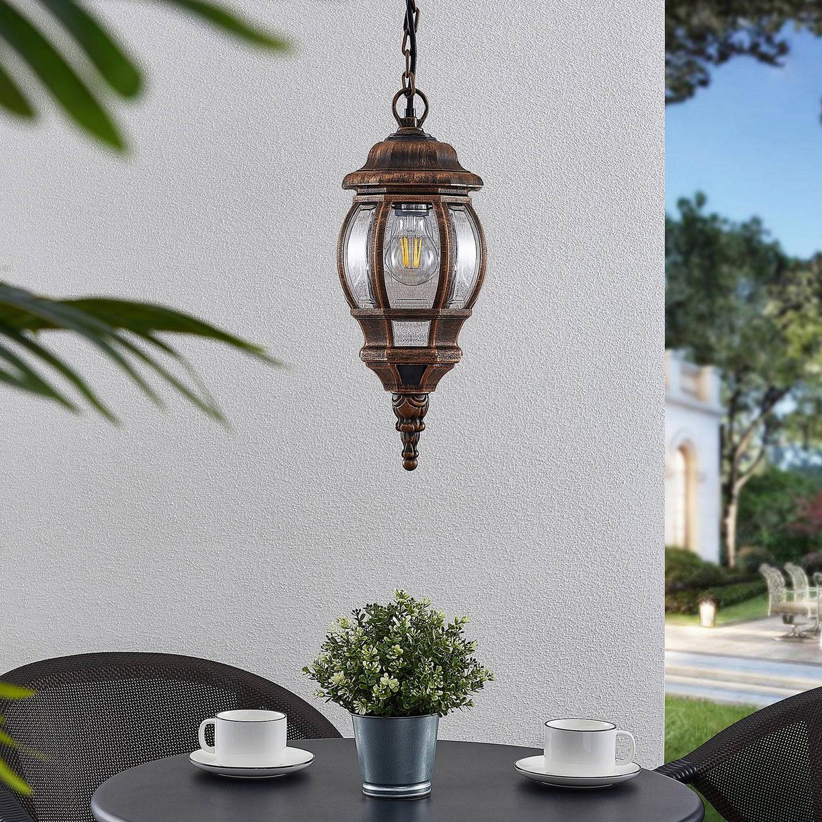 Luminaire extérieur antique, Nadesha doré brossé, LINDBY