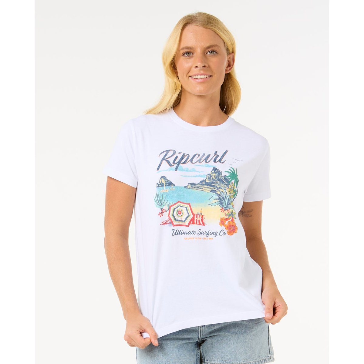 T-shirt CRYSTAL  TEE blanc, RIP CURL
