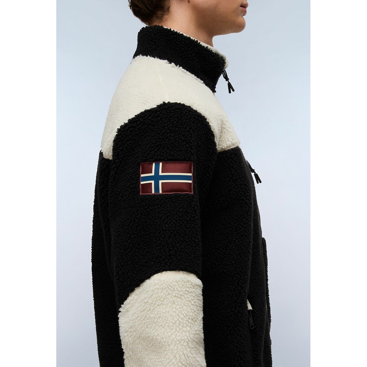 Pile con zip Yupik nero/bianco, NAPAPIJRI