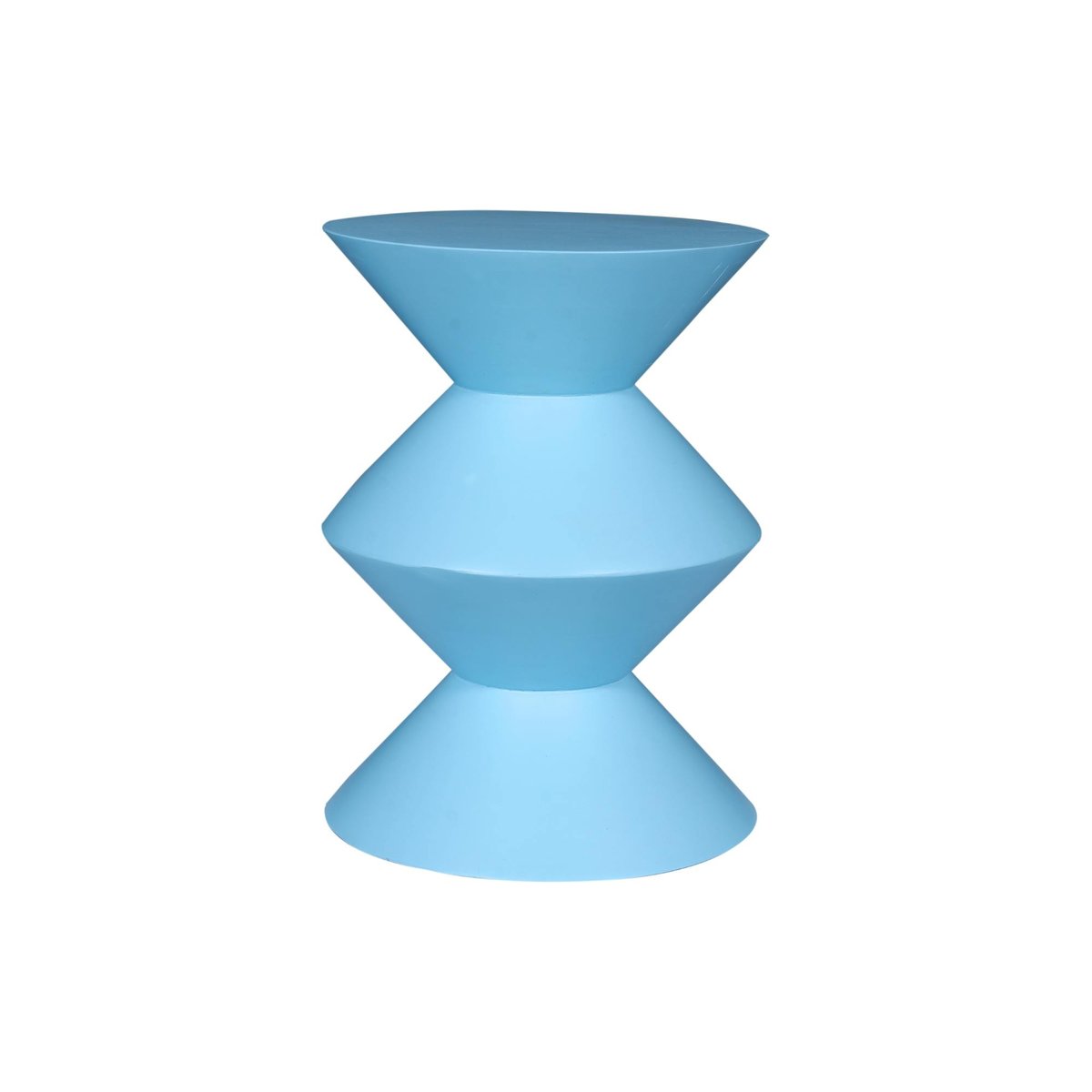 Bout de canapé en bois lignes graphiques 45 cm DUOMO bleu, PIER IMPORT