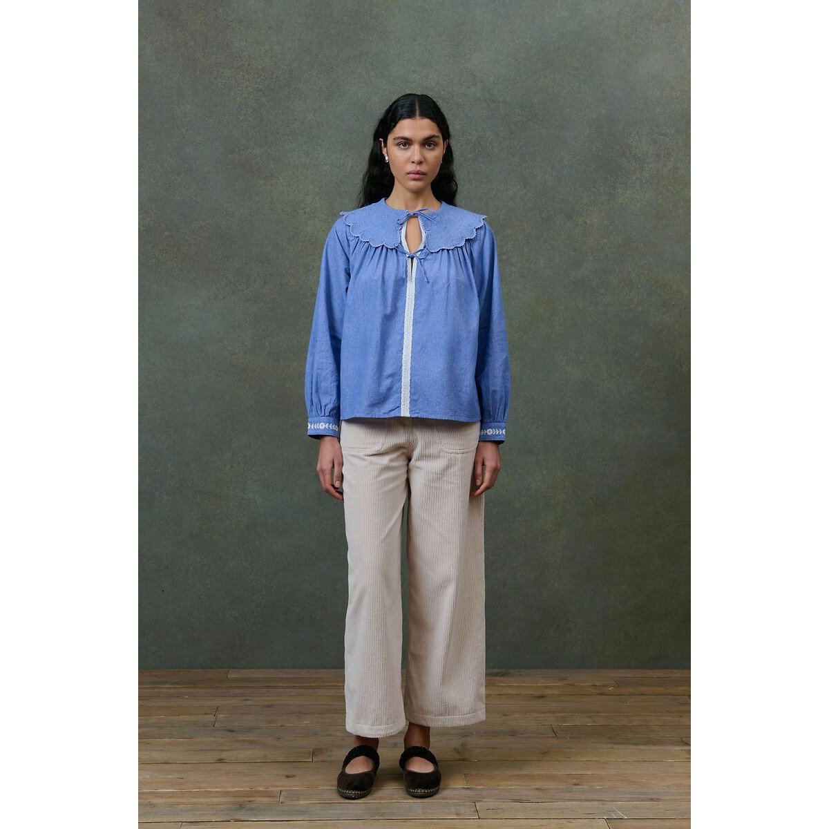 Hyacia Blouse with Peter Pan Collar 90001404, LOUISE MISHA