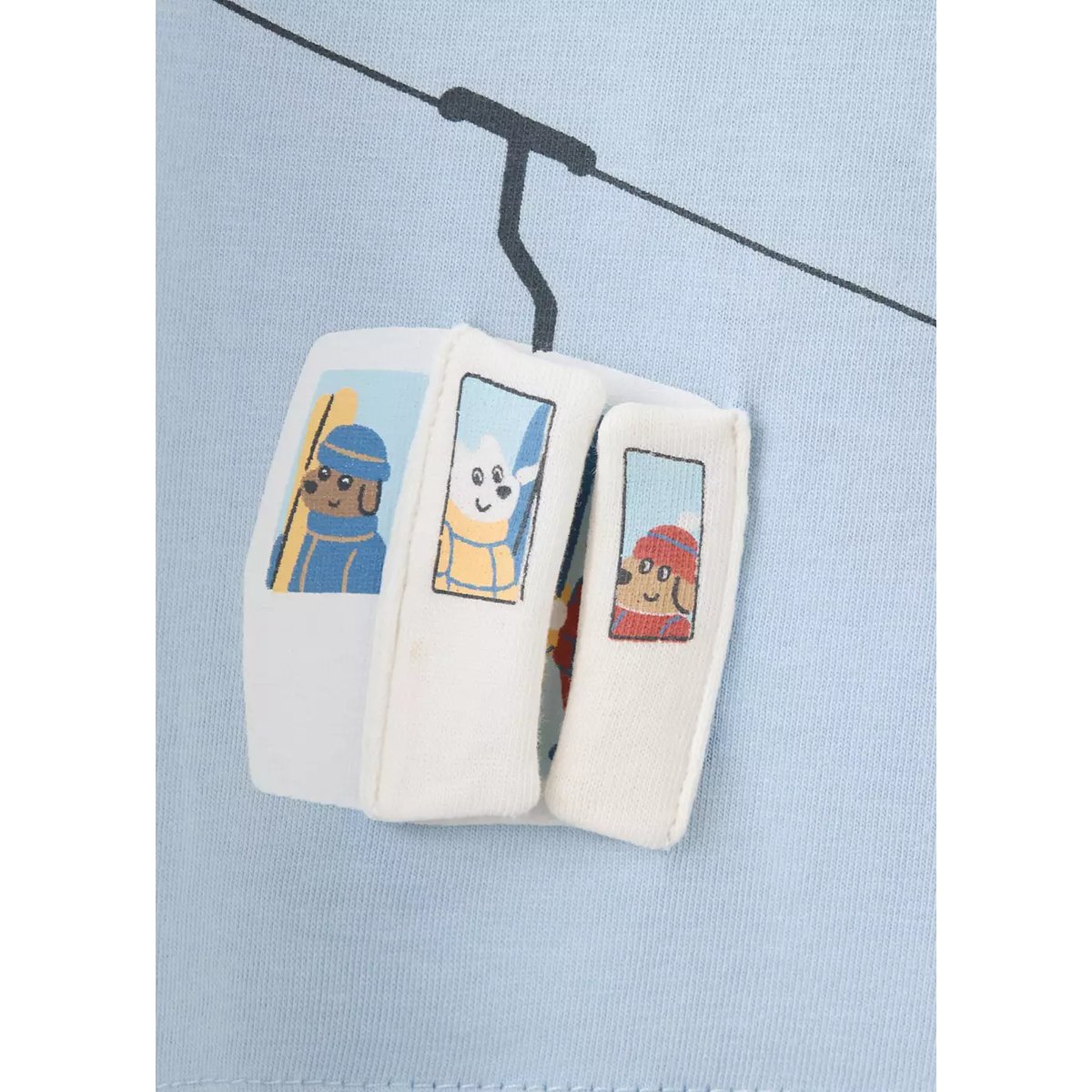 T-shirt coton détail imprimé bleu ciel, MANGO BABY