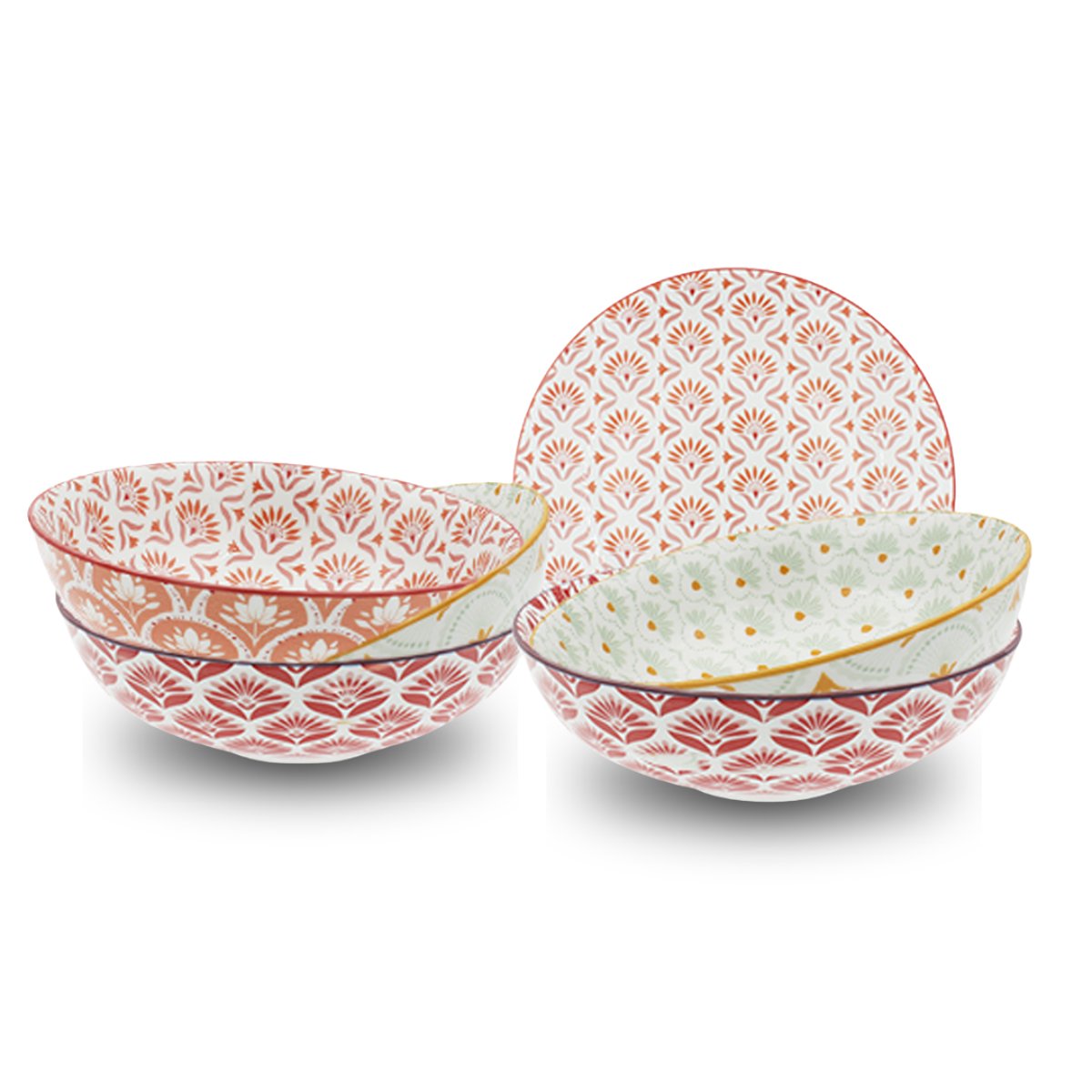 Lot de 6 assiettes creuses, ZOELA multicolore, ARTIME
