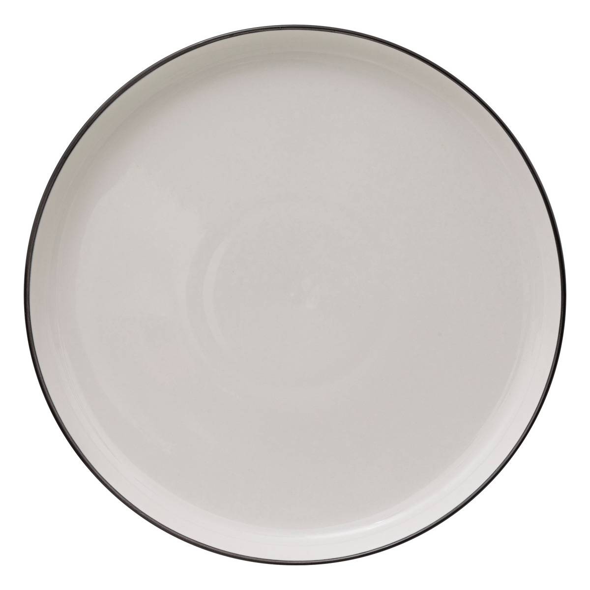 Lot de 6 assiettes plates en porcelaine ALIX blanc, SECRET DE GOURMET