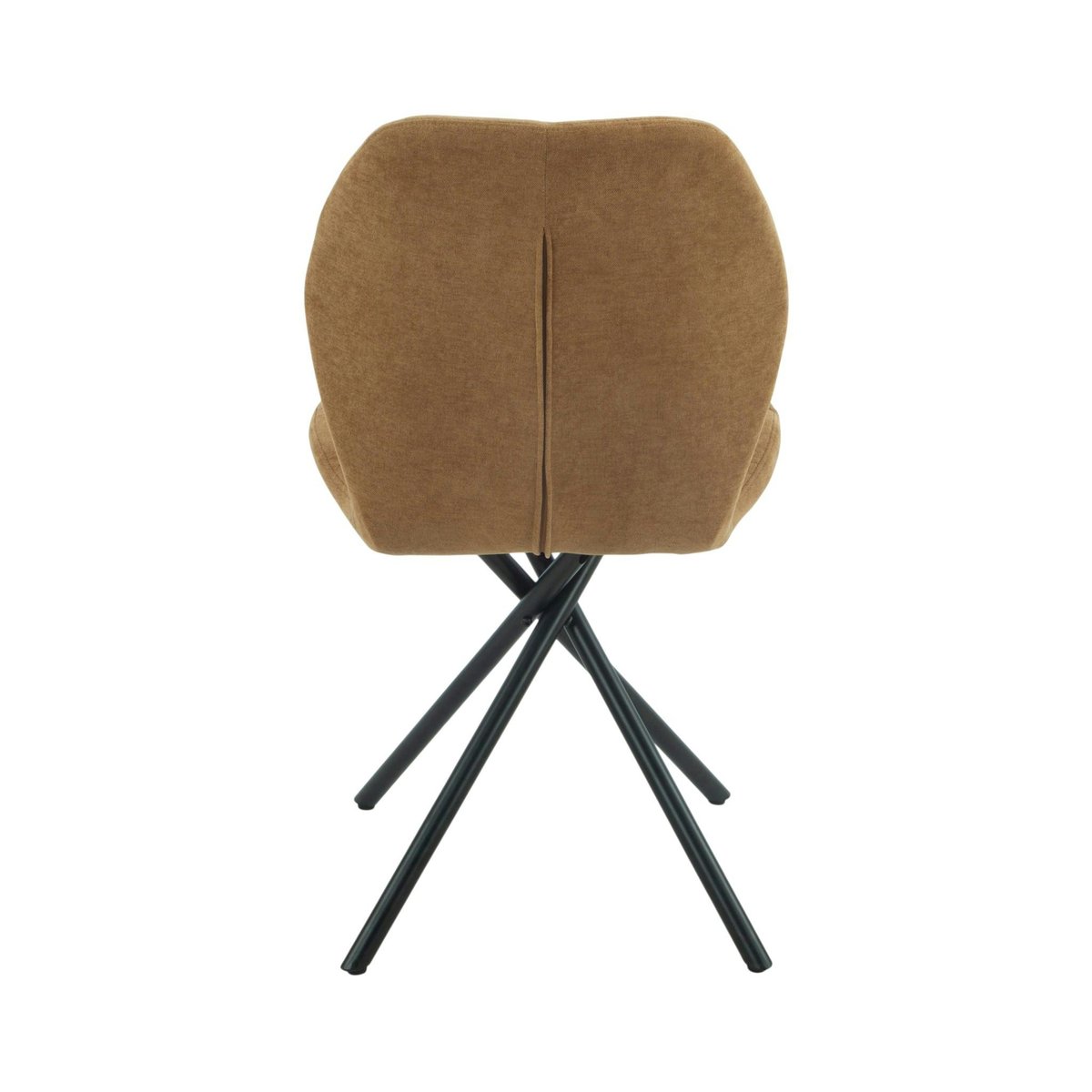 Chaise moderne en tissu, pied croisé (lot de 2) LUGANO moutarde, PIER IMPORT
