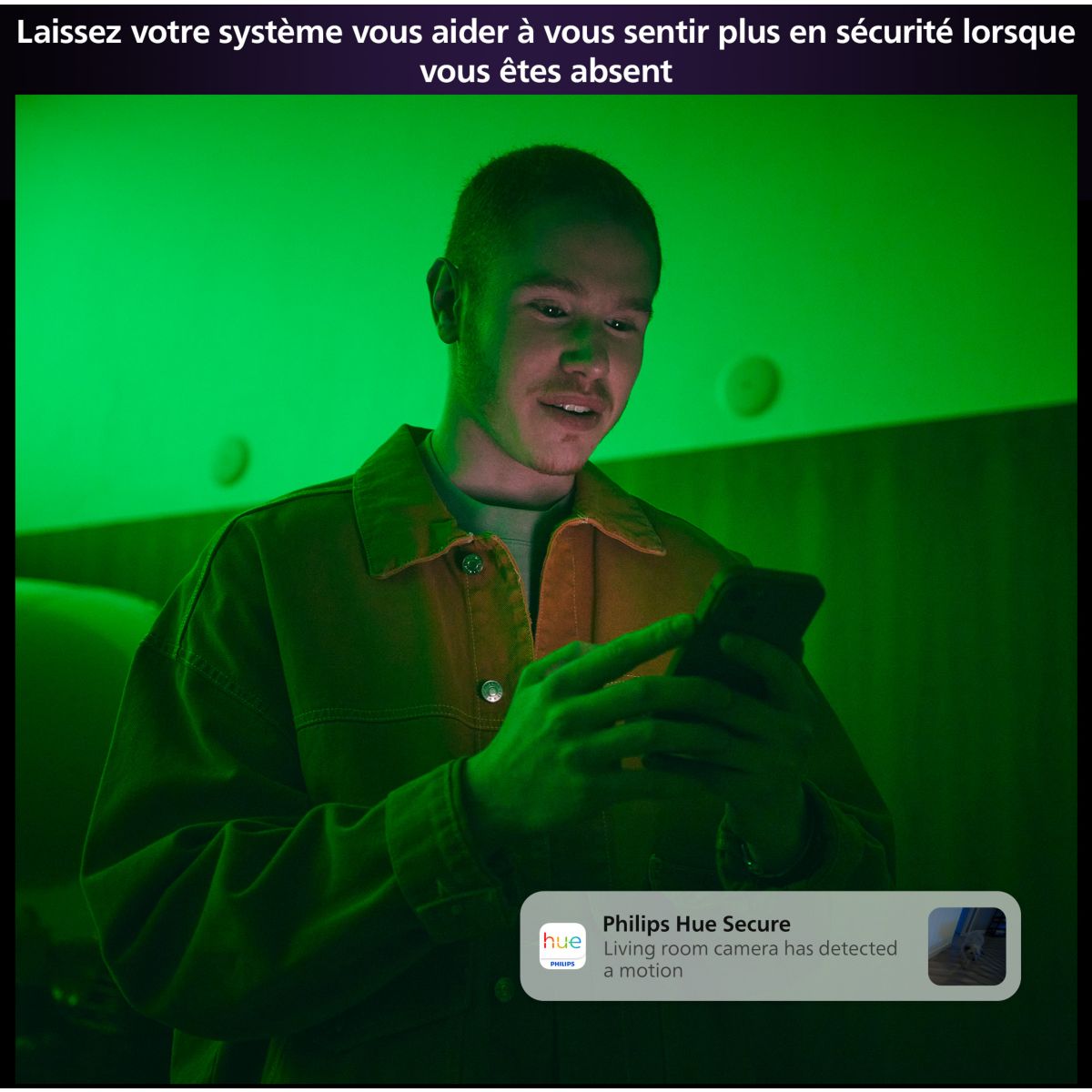 Caméra de surveillance SECURE avec support bureau noire couleur unique, PHILIPS HUE