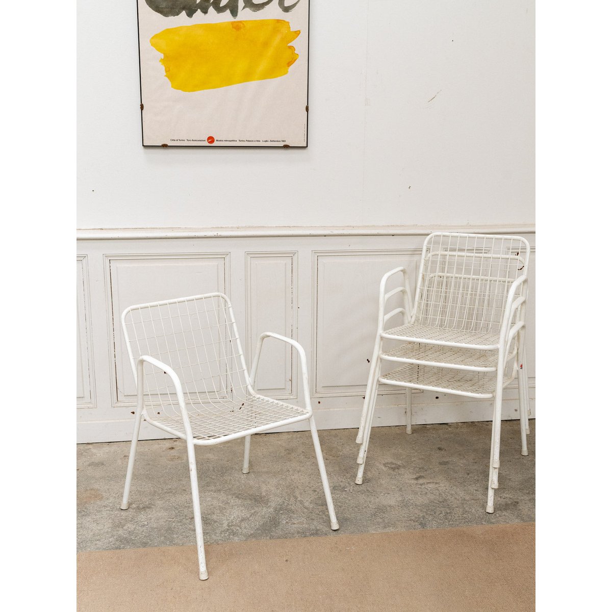 Chaise de jardin blanche EMU Alma N°1697 - Bon état blanc, DEBONGOUT
