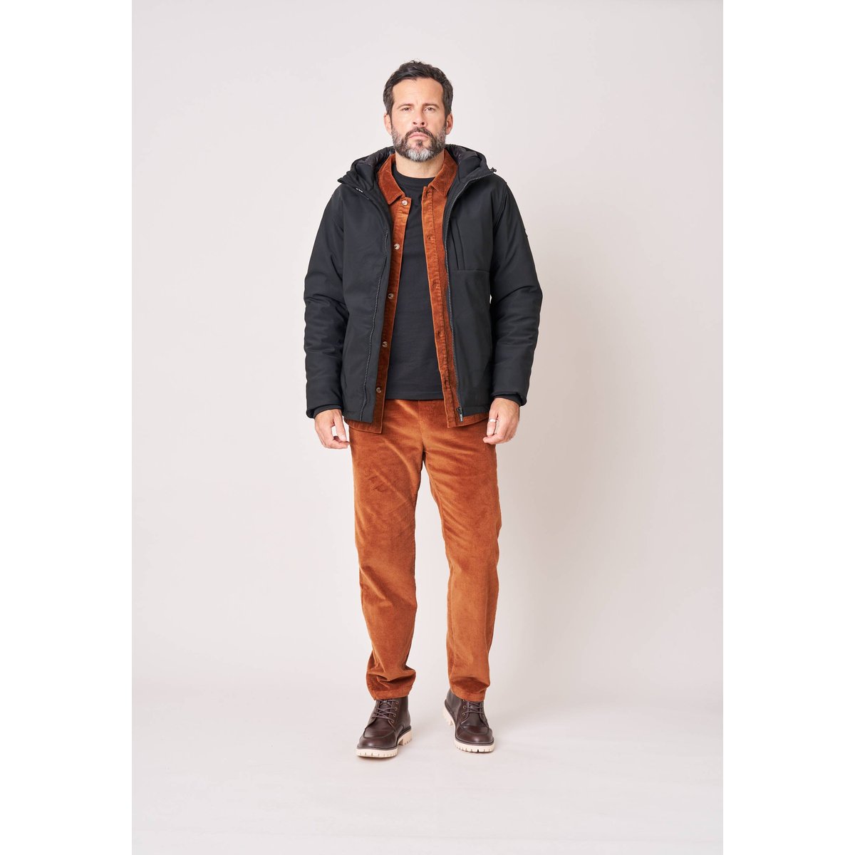 Parka longue homme décontractée MENOTI black, DEELUXE