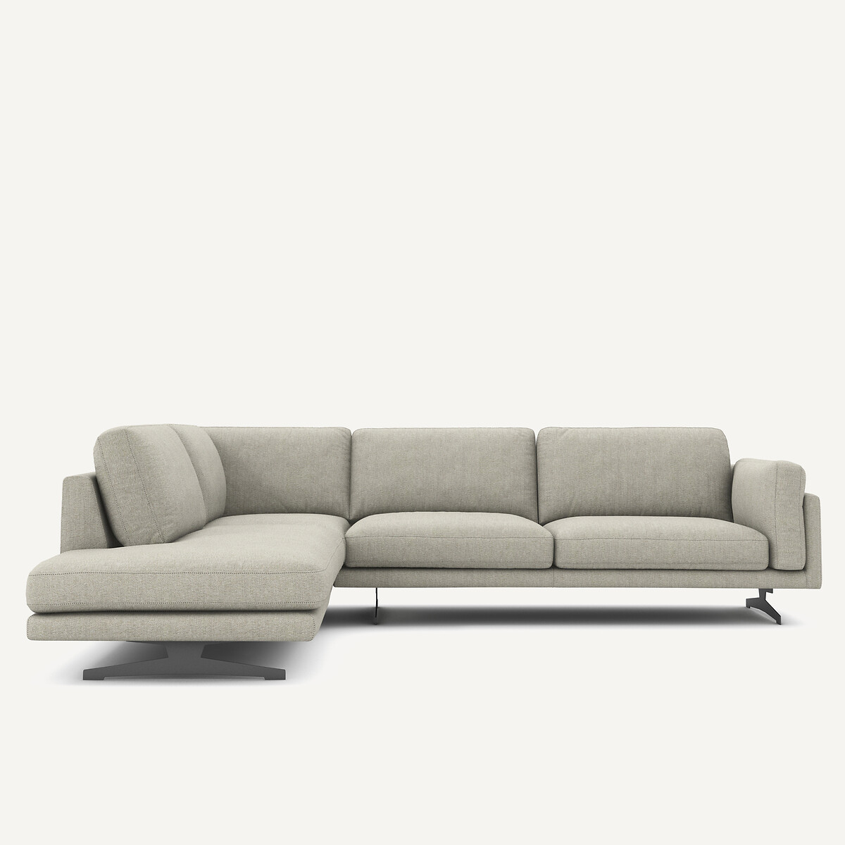 Ecksofa César, Tweed-Optik elfenbein, AM.PM