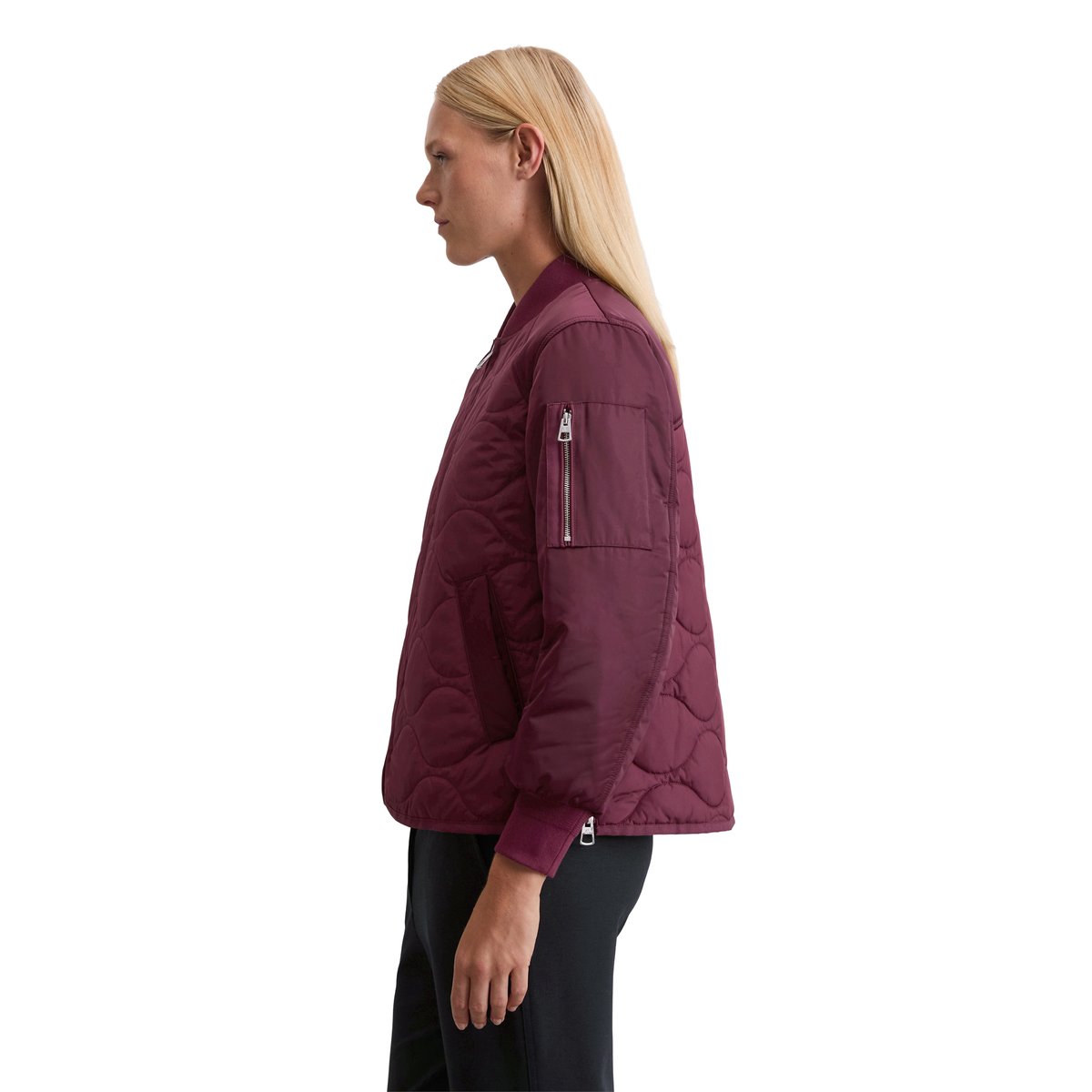 Veste matelassée régulière style cape rouge foncé, MARC O'POLO
