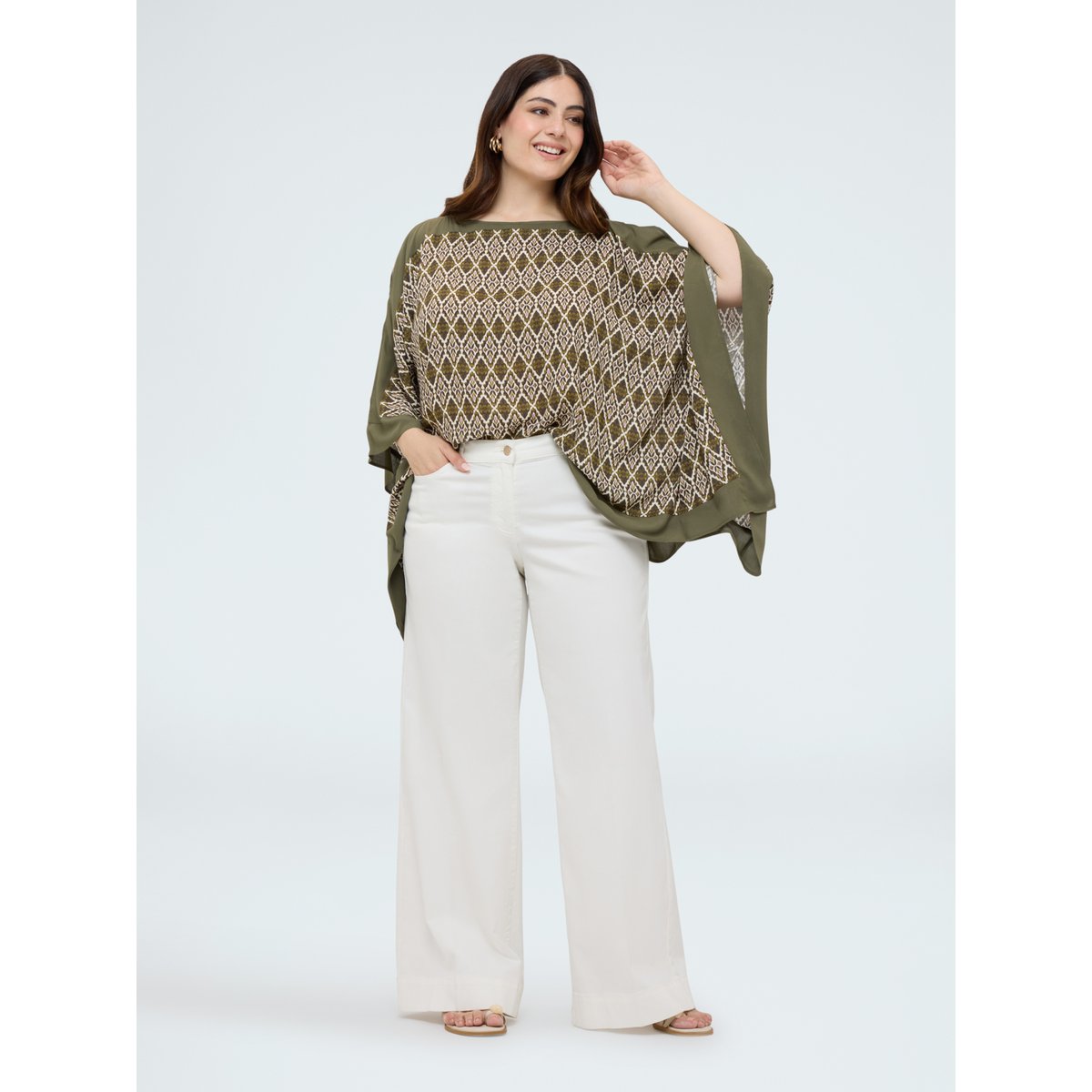 Blouse imprimée verde militare, FIORELLA RUBINO
