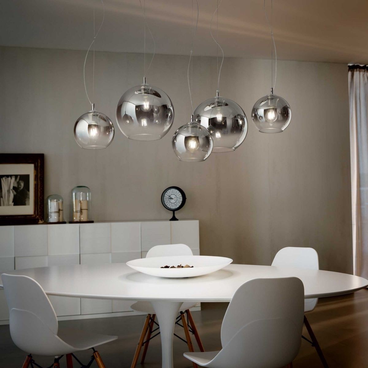 Suspension    NEMO argenté, IDEAL LUX