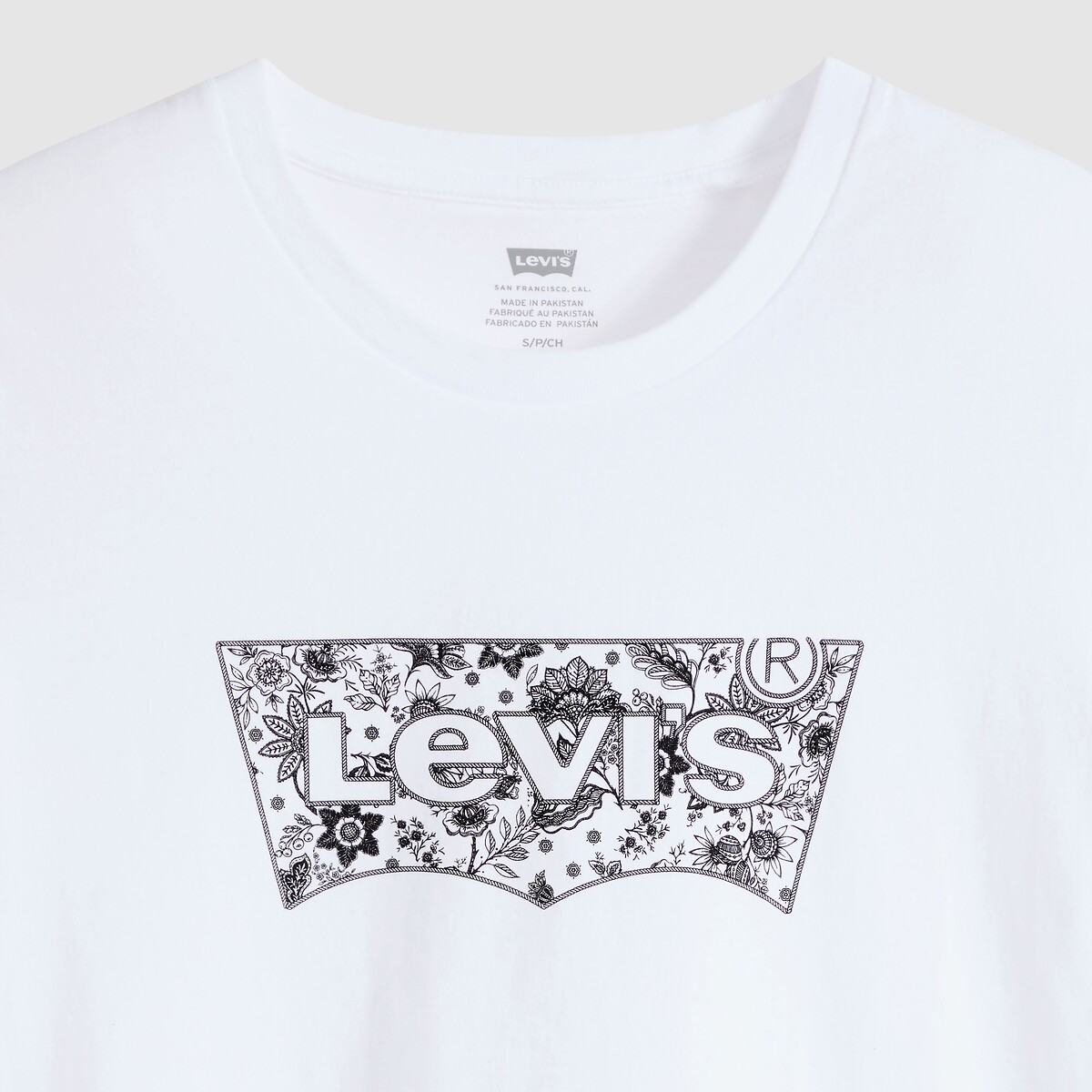 T-shirt maniche corte girocollo motivo davanti bianco, LEVI'S
