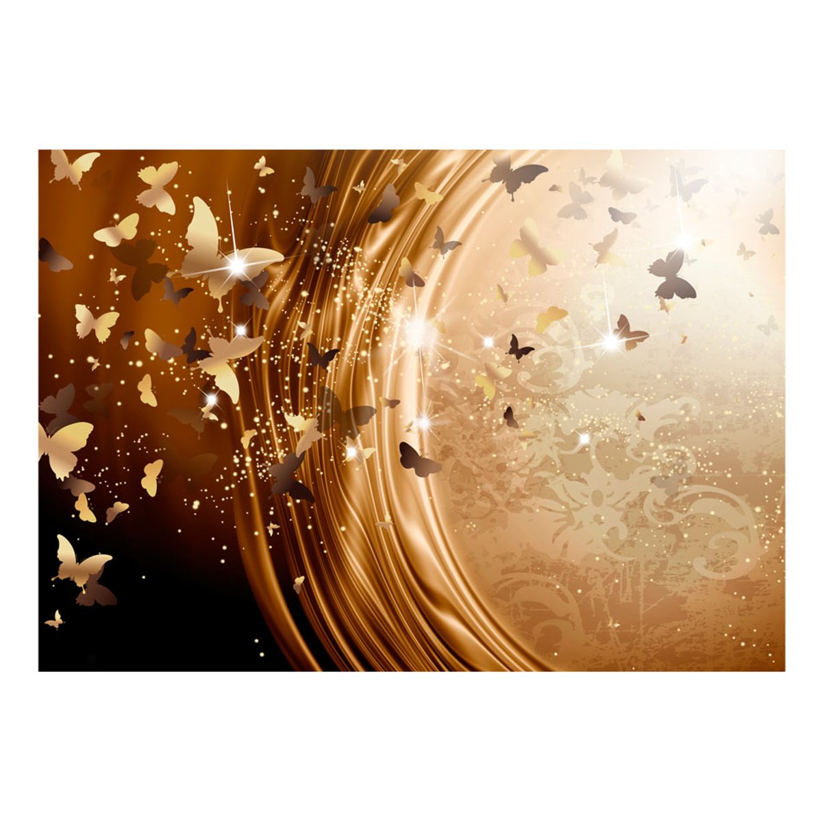 Papier peint intissé panoramique Abstractions Golden Path beige, EDEN