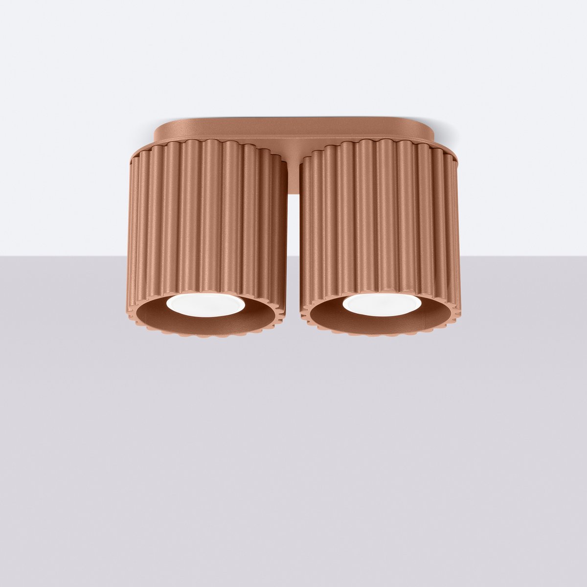 Plafonnier Aluminium Moka GU10 2 Aura marron, EDEN