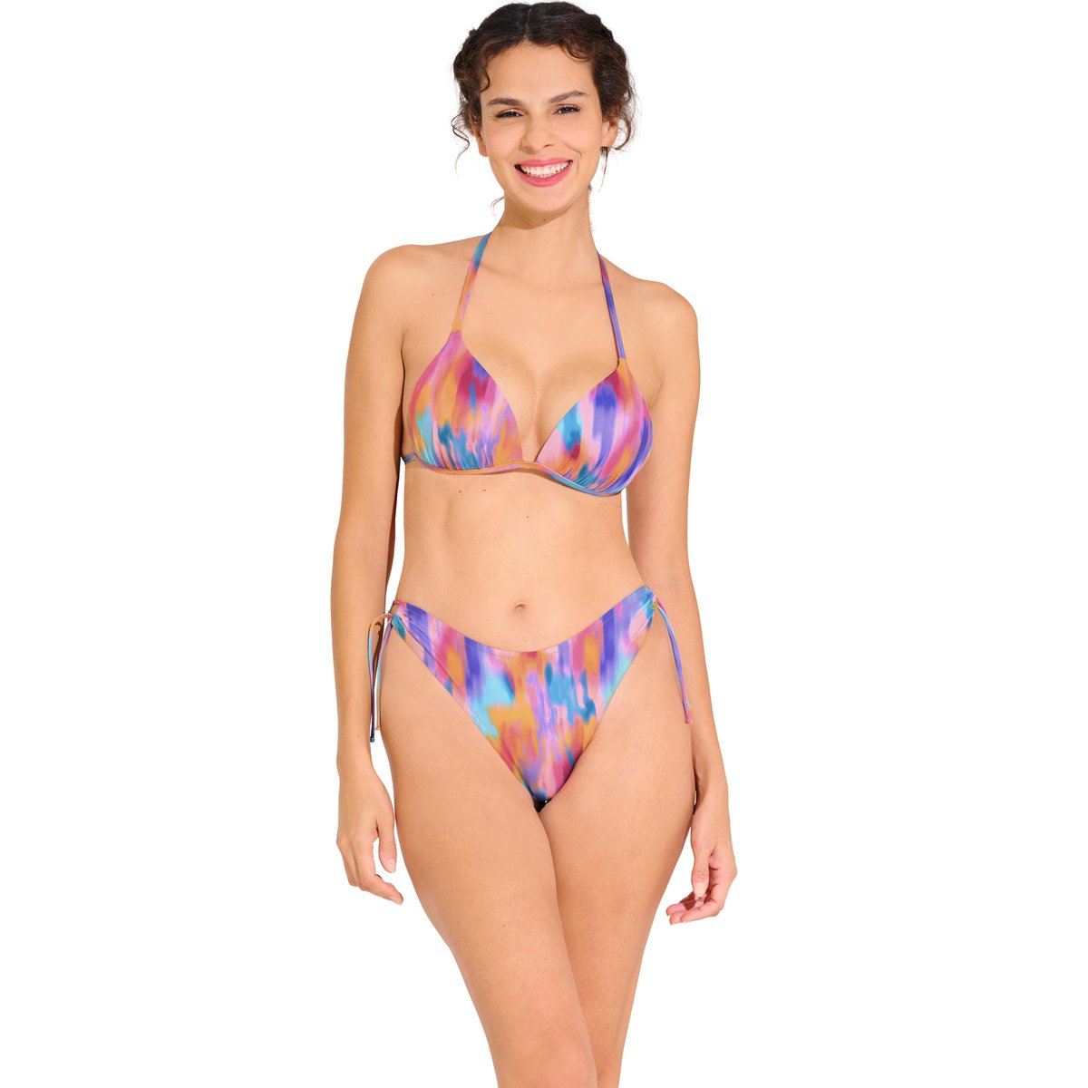 Haut maillot de bain triangle push-up JERSEY orange, LISCA