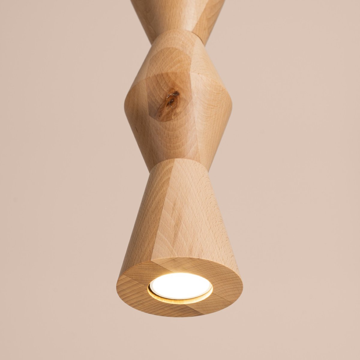 Suspension Bois Naturel GU10 1 Kubbe naturel, EDEN