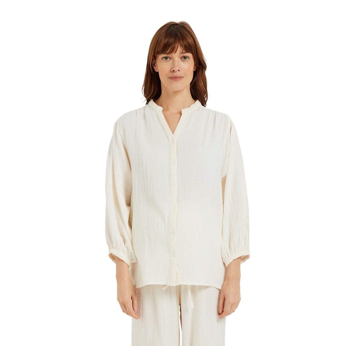 Ensemble 2 pièces homewear grossesse et allaitement beige, VERTBAUDET