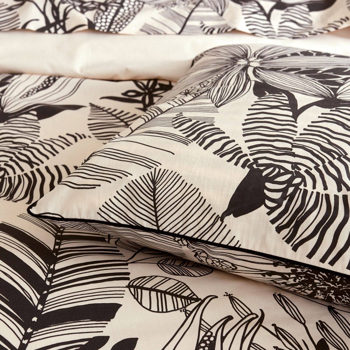 Taie d'oreiller percale - ALBA NOIR noir, TRADILINGE