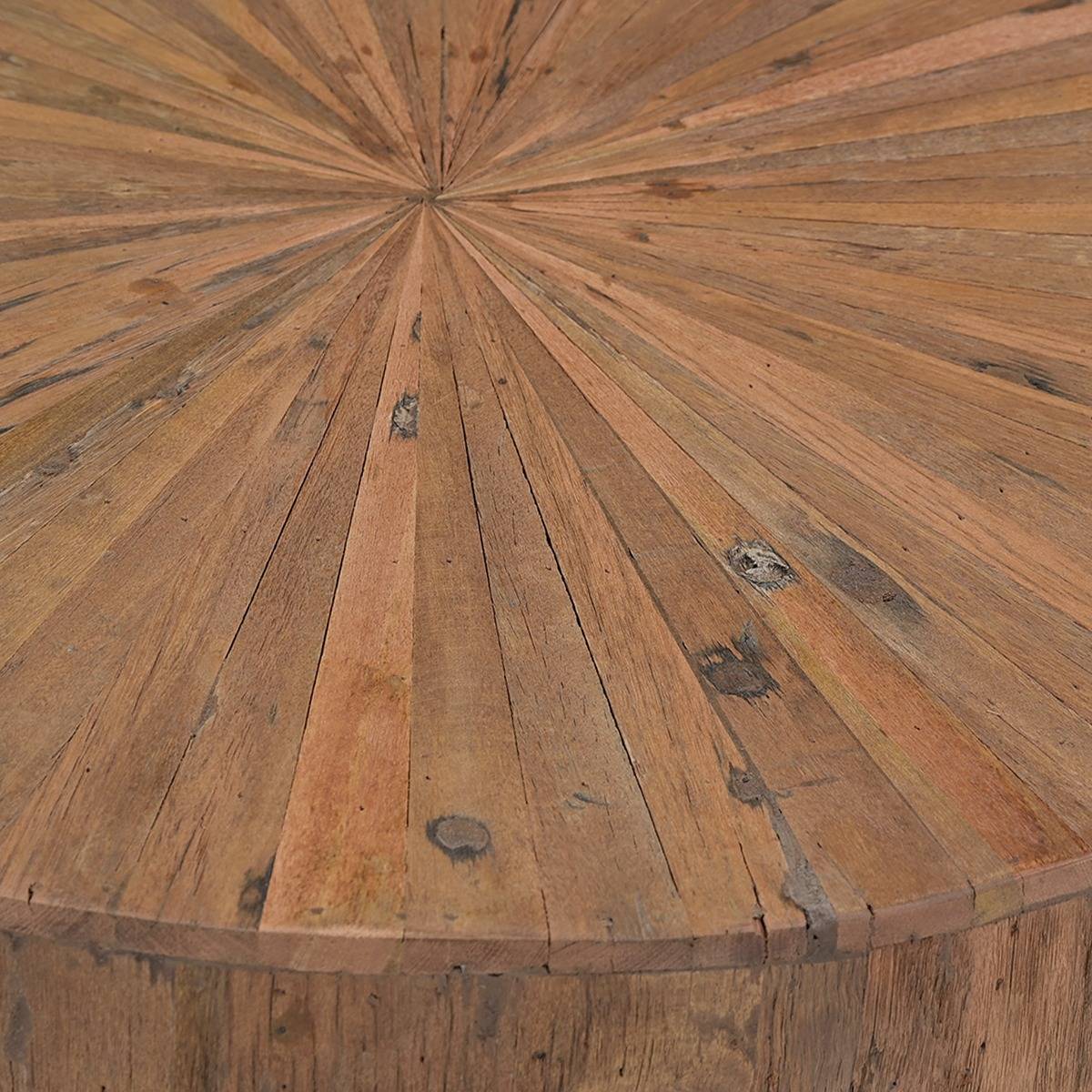 Table basse arrondie en bois recyclé CAPUCINE bois clair, MADE IN MEUBLES