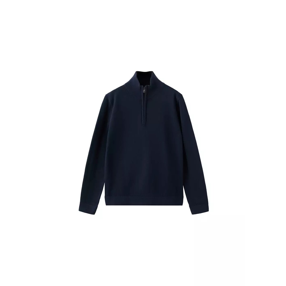 Pull-over maille col montant bleu marine, MANGO KIDS