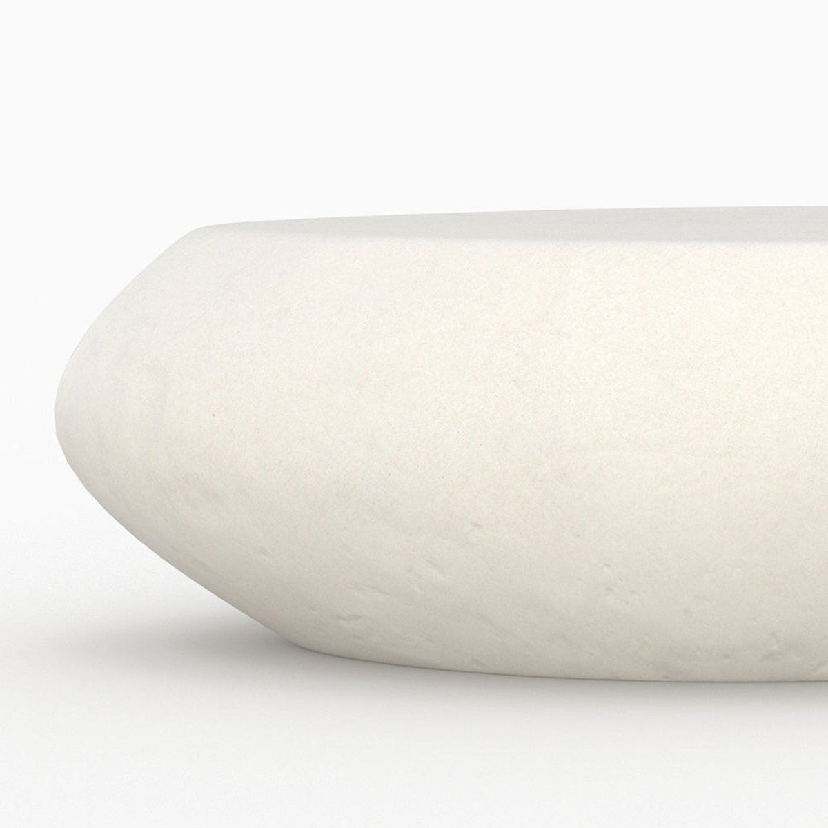 Table basse ovale en béton 105 cm - MAUI blanc, MAISON PAVANE
