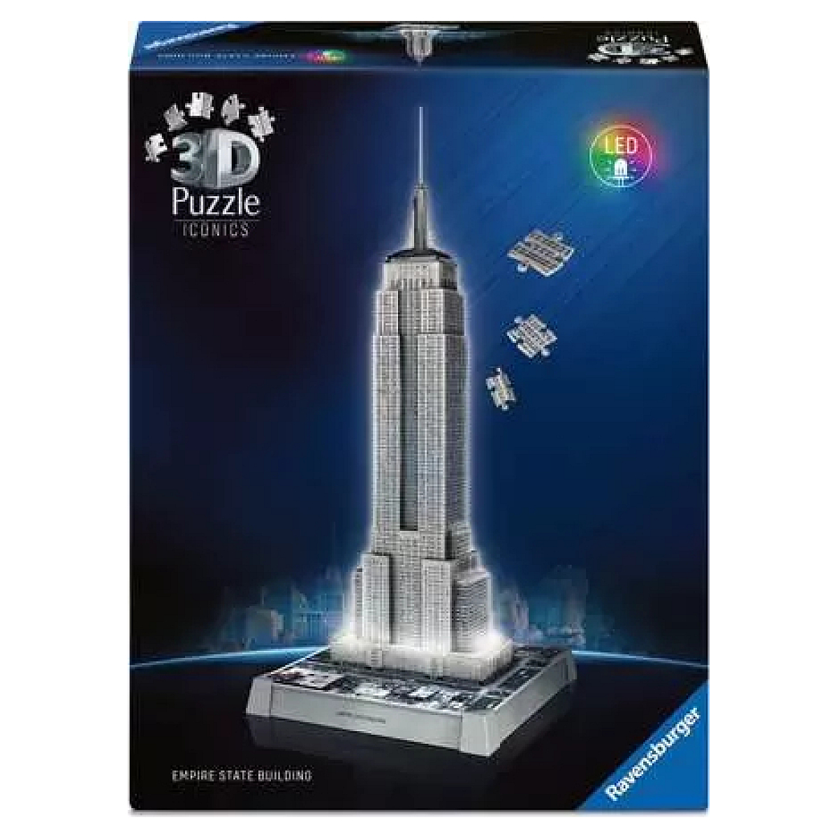 Puzzle 3D 216 pieces - Empire State Building illumine couleur unique, RAVENSBURGER