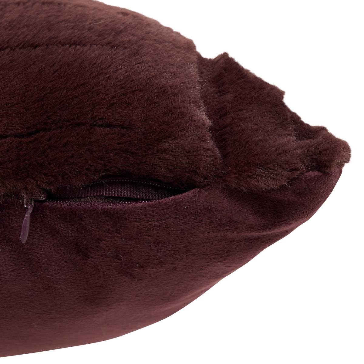 Coussin rectangulaire en imitation fourrure ARKA marron tonka, ATMOSPHERA