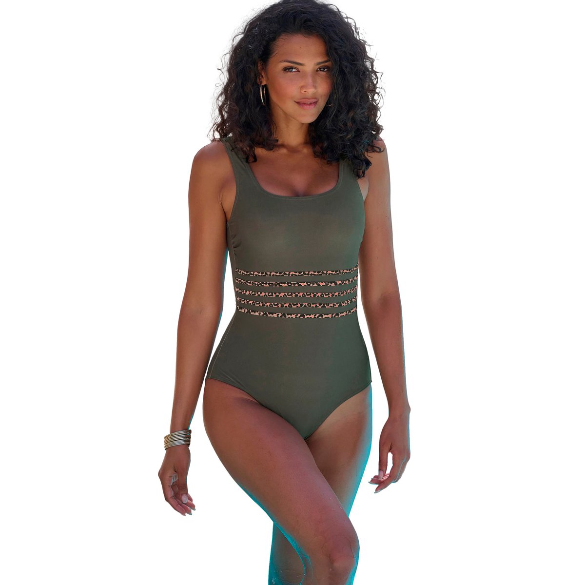 Maillot de bain une pièce Adelin kaki, LASCANA