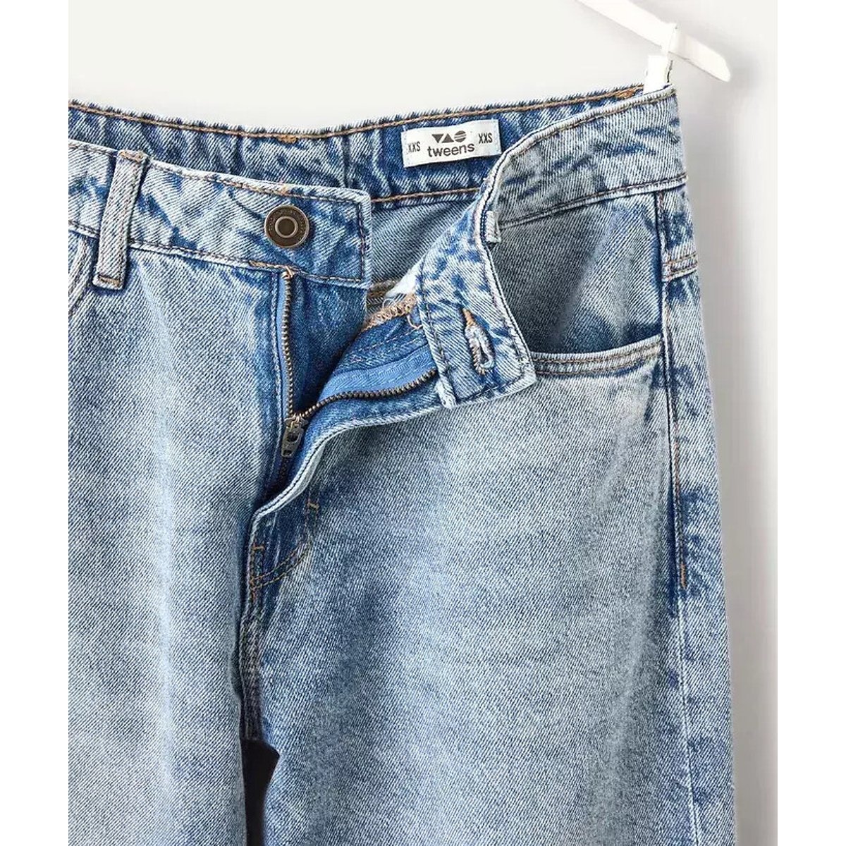 Jeans larghi a gamba larga denim blu , TAPE A L'OEIL