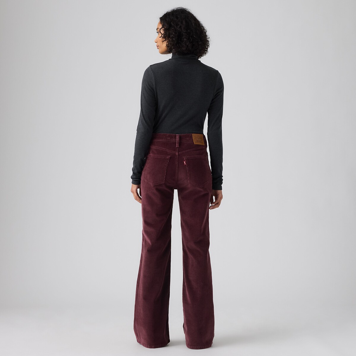 Pantalon Ribcage Flare en velours bordeaux, LEVI'S
