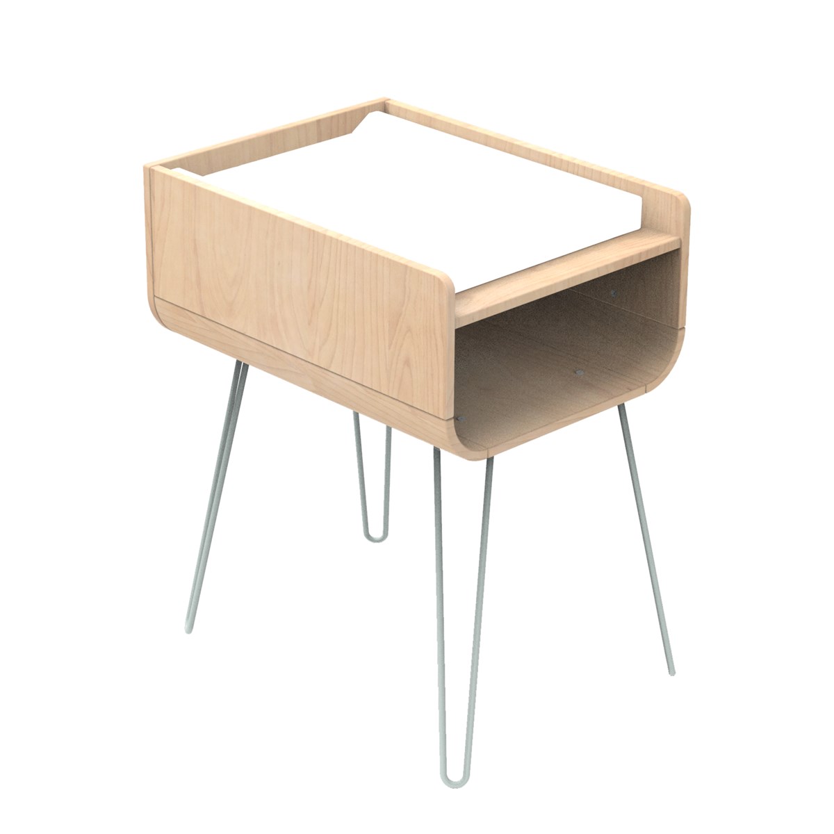 Table à langer pieds métal marron/vert, SAUTHON ORIGINAL