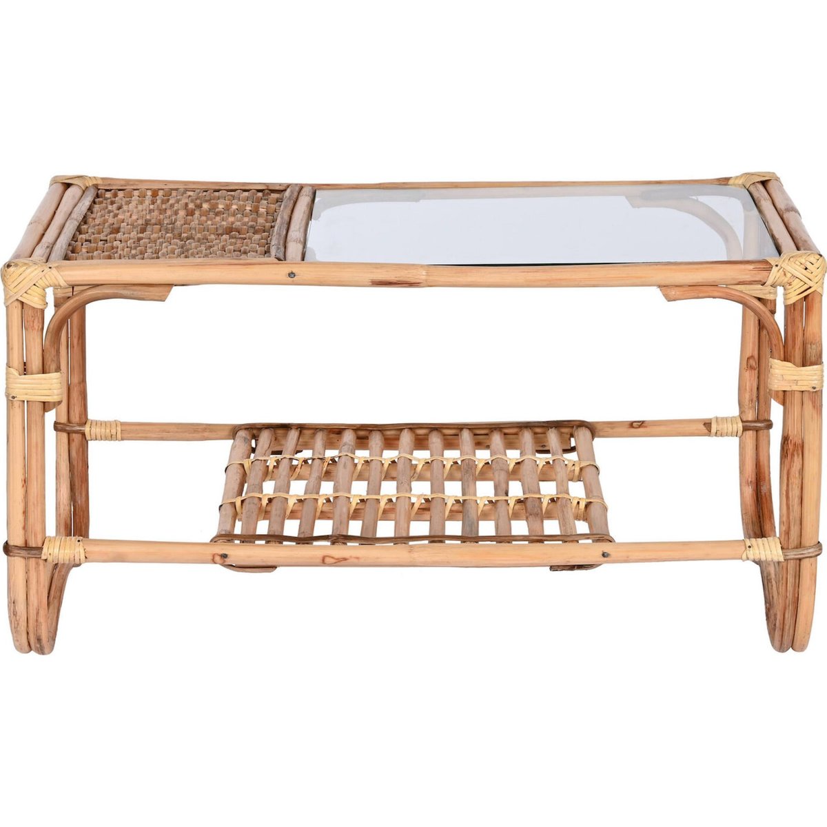 Table Basse Rectangulaire En Rotin Et Bambou naturelle, bambou et rotin authentiques, RECOLLECTION