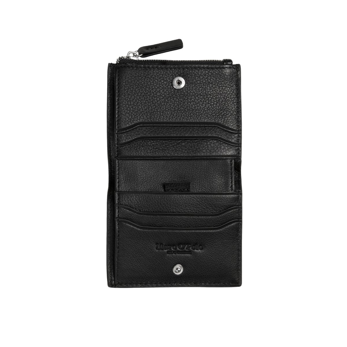 Porte-monnaie modèle Maxim en cuir de vachette de haute qualité noir, MARC O'POLO